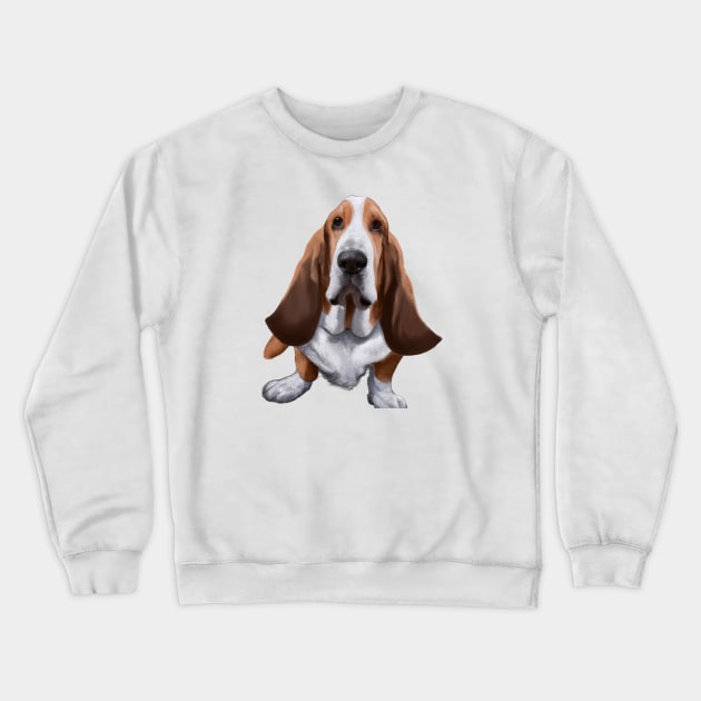 Cute Basset Hound Drawing Crewneck Sweatshirt by Play Zoo